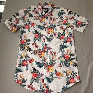 Batman Classic TV Series Hawaiian Shirt Mens Small Floral Short Sleeve Button Up